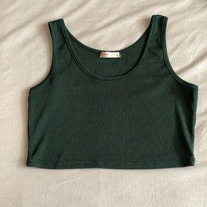 Cropped green tank top